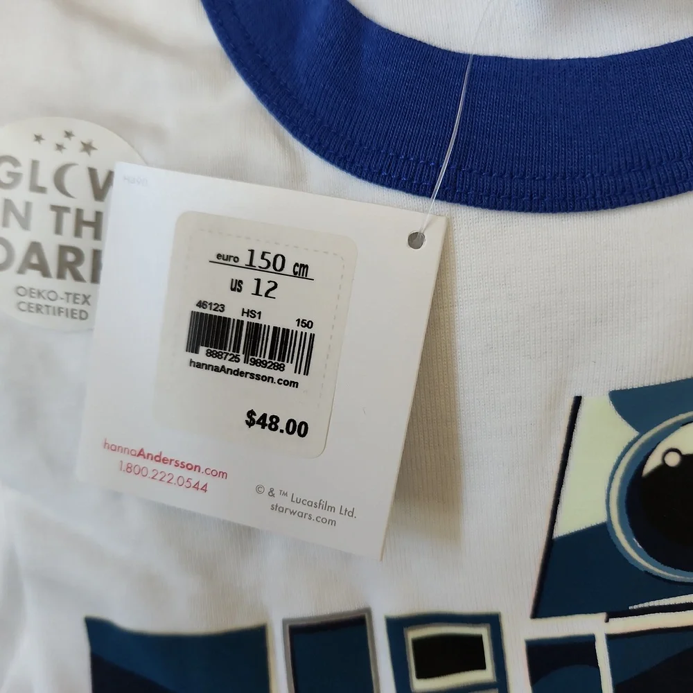 Hanna Andersson R2 D2 Glow in the Dark Long Pajamas - NWT - Picture 4 of 4